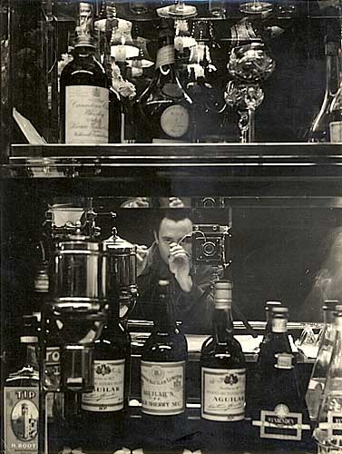 Untitled (Self-Portrait in a Bar), Vintage silver print, c.1950