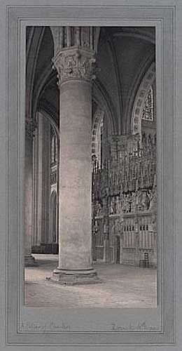 A Pillar of Chartres, Vintage platinum print, ca. 1905