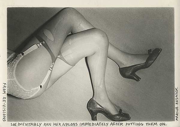 She inevitably ran her nylons immediately after putting them on., Vintage silver print, 1976-1977