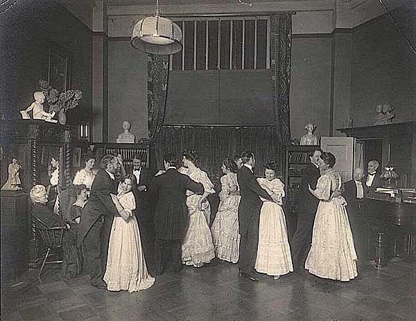 Bessie Potter Vonnoh [1872-1955] and Robert Vonnoh [1858-1933] Dancing at Robert Vonnoh Studio Party, Vintage platinum print, ca. 1905