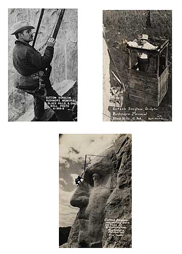 Gutzon Borglum [1871-1941] Working at Mount Rushmore, Vintage silver prints, ca. 1935