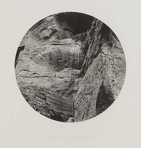 Crack in the Ground / Owl, Vintage silver print, 1996