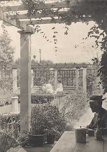 Garden at the Home of George  Ball & Edith Ball, Vintage silver print, ca. 1905