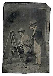 Henry Farny [1947-1916] and Frank Duvenek [1848-1919] in the Studio, Cincinnati, Ohio, Tintype, ca. 1875