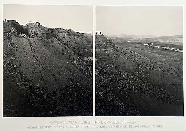 Mormon Mesa / Virgin River Valley, Nevada, Diptych of two vintage silver prints, 1991-1992